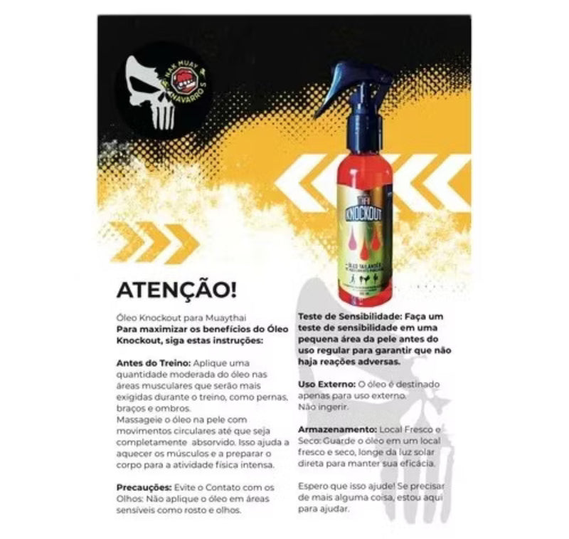 ￼Óleo Tailandês Para Aquecimento - Knockout Diminui Dores